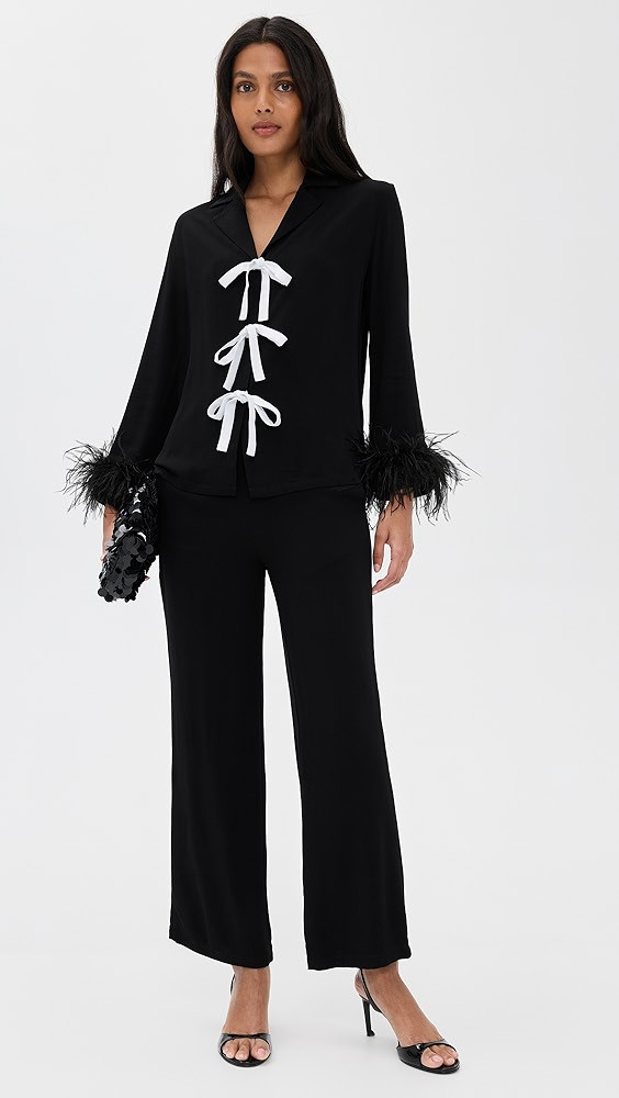 The Bow Pajama Set with Detachable Feathers | Shopbop