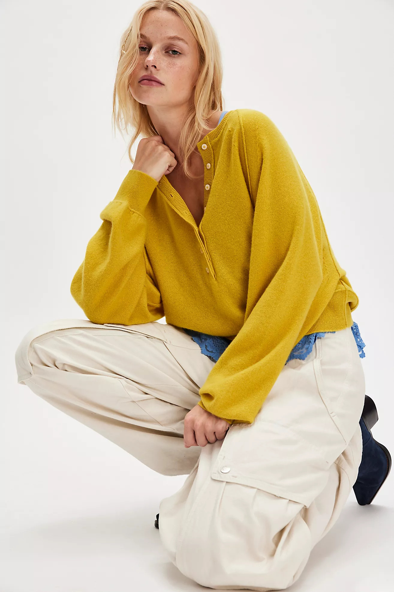 Porta Cashmere Henley Sweater | Free People (Global - UK&FR Excluded)