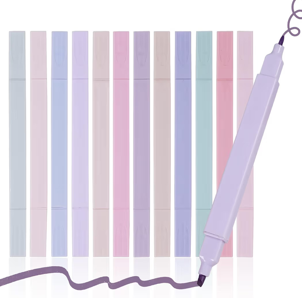 EooUooIP Dual Tip Aesthetic Bible Highlighters, 12Pack Pastel Highlighters, Chisel & Fine Tips, C... | Amazon (US)