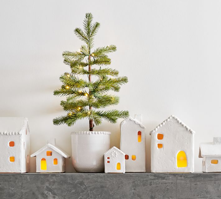 Handmade Ceramic Christmas Village House, Large 7" x 8.9" | Pottery Barn (US)