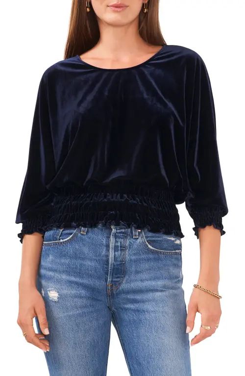 Vince Camuto Dolman Sleeve Velvet Top in Classic Navy at Nordstrom, Size X-Small | Nordstrom
