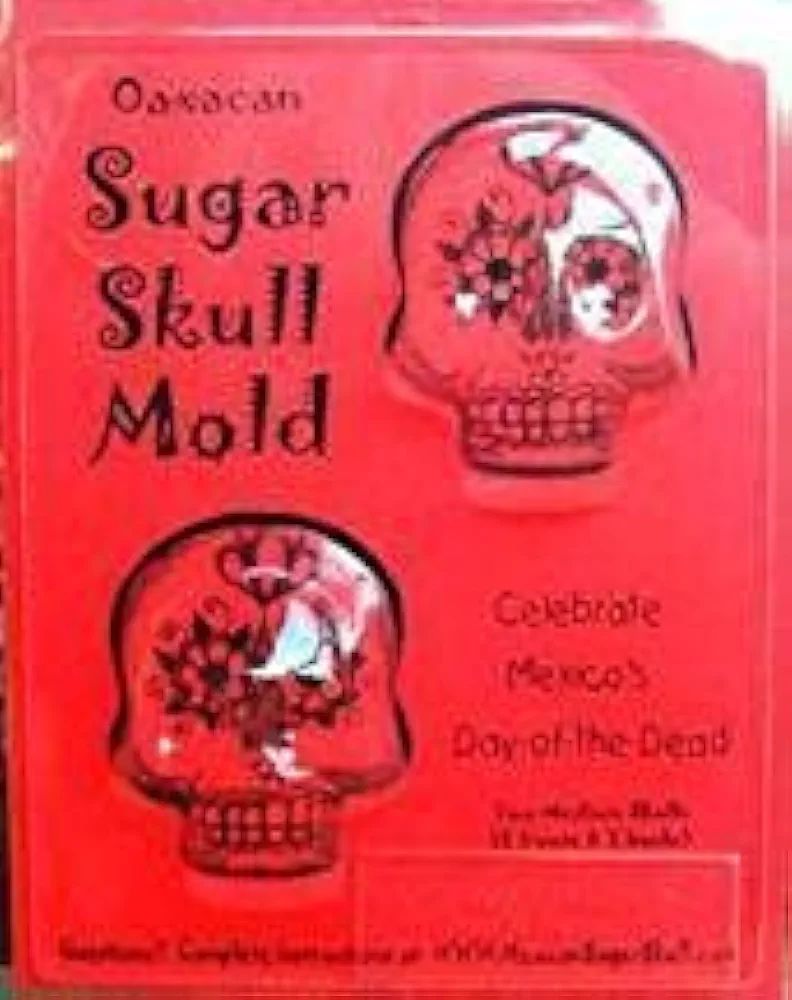 Mexican Sugar Skull Sugar Skull Mold - Oaxaca Medium Skull - 2 piece, 8x10 | Amazon (US)