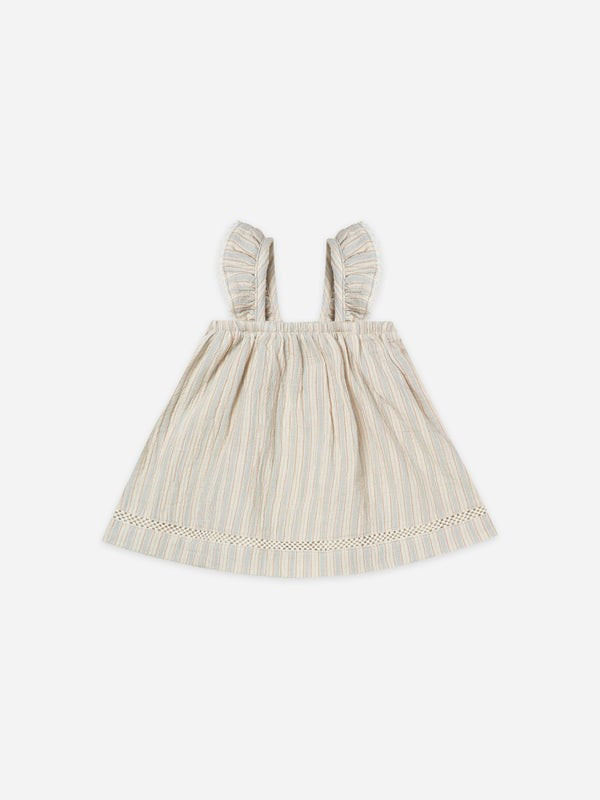 ruffle tank dress | sky stripe | Quincy Mae