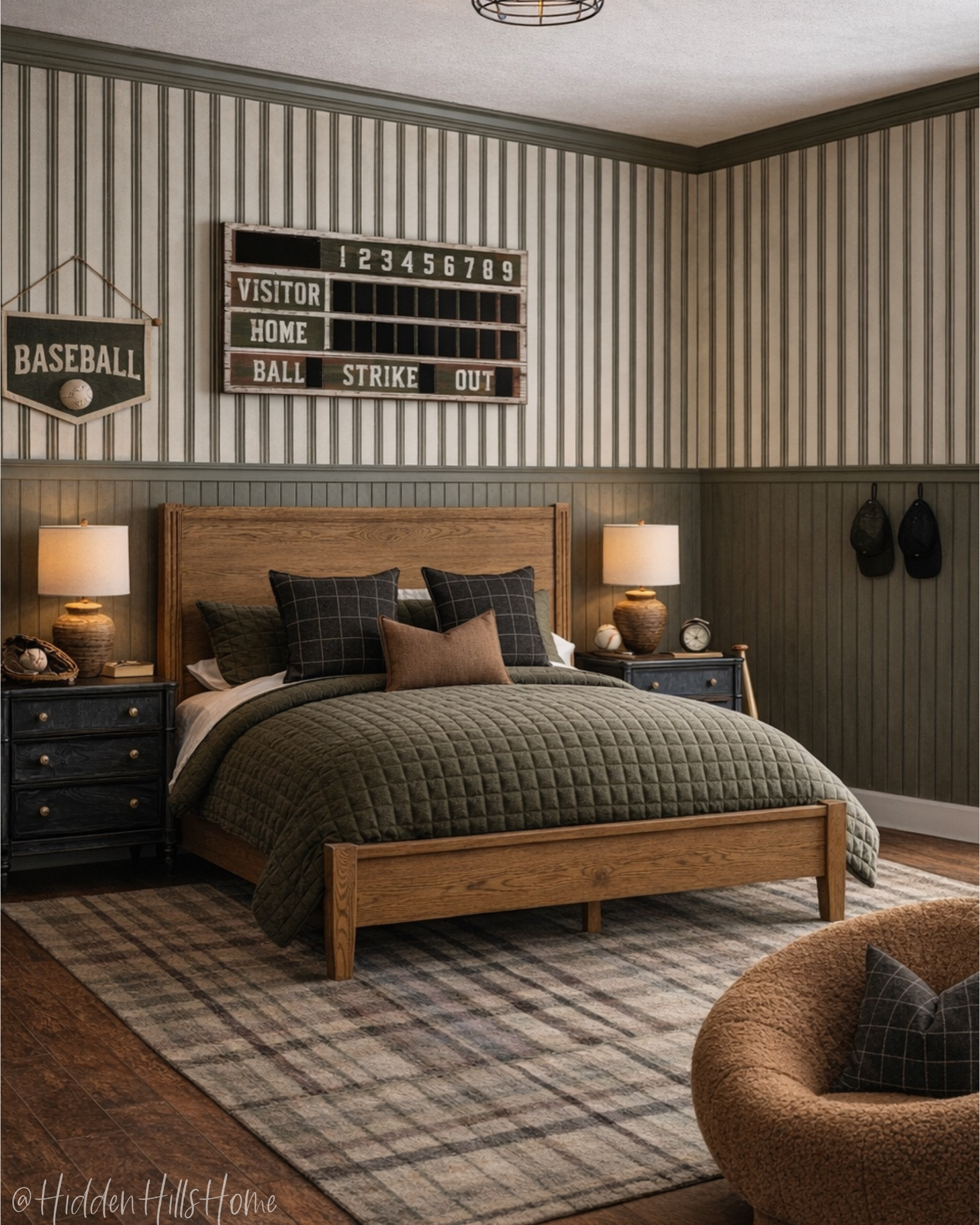 Masculine boys room decor mood board! Tween, preteen or teen boys bedroom design, home decor ideas, masculine room decor, bedroom rug, nightstands, dessser, sports themed bedroom ideas #boys

#LTKHome #LTKSaleAlert #LTKMens