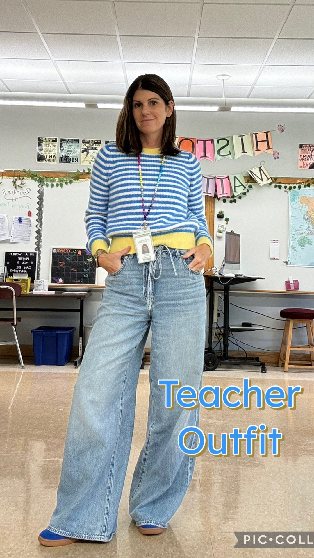Teacher look of the day #stripes #sweatpantjeans #madewell #gap #yellowsweater 

#LTKStyleTip #LTKSeasonal #LTKFindsUnder50