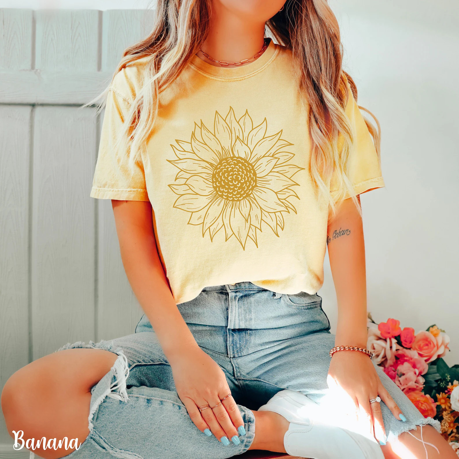 Sunflower Floral Shirt, Comfort Colors Flower Shirt, Sunflower TShirt, Sunflower Tees, Fall Flora... | Etsy (Global)
