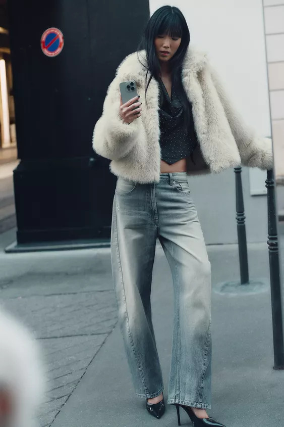 SHORT FAUX FUR COAT WITH TOGGLES | Zara UK