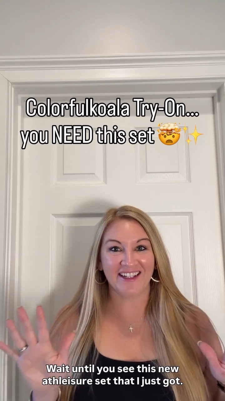 Obsessed with this Colorfulkoala set 🤍 I tried on the criss-cross back bra and the wide leg pants and WOW! The fit, the stretch, the comfort… everything is so good. The bra hits that perfect crop length and the pants are made with their buttery-soft legging material, high waist, and pockets (aka the dream combo). Both pieces are perfect for all-day wear or workouts, and the quality truly feels amazing. @colorfulkoala just gets it. ✨ Shop the set linked below and use code CRYSTAL to get 20% off 2 items!
 #colorfulkoala #workoutoutfit #athleisurestyle #tryonhaul #amazonfinds #ad

#LTKActive #LTKMidsize #LTKootd