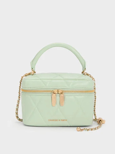 Arwen Quilted Vanity Bag
    
         - Mint Green | Charles & Keith US