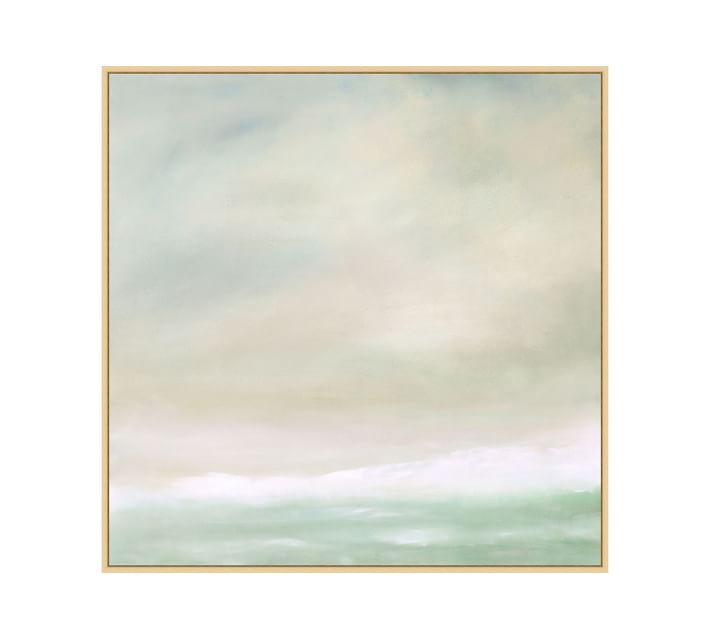 Sea Foam Mist 1 Framed Canvas, 33" x 33" | Pottery Barn (US)