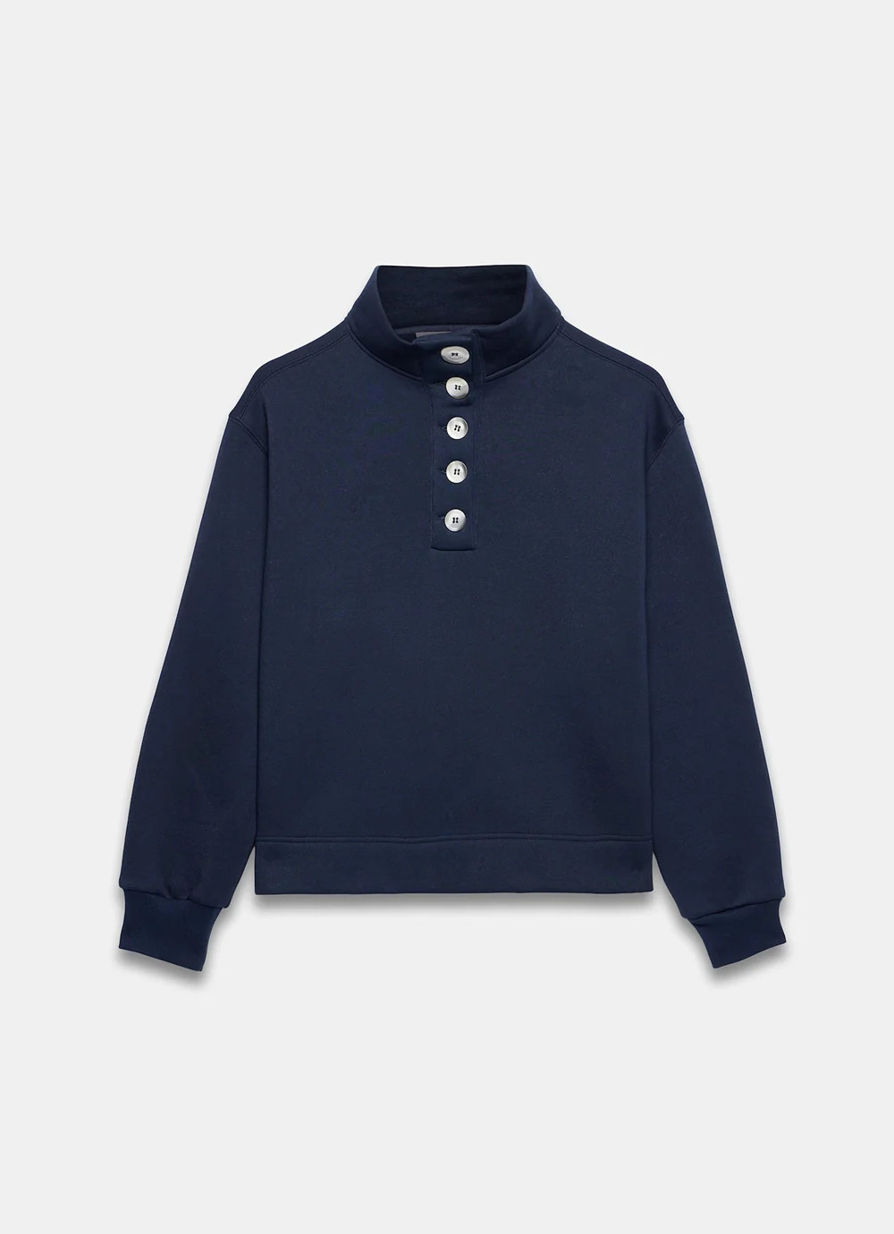 Navy Button Detail Sweatshirt | Mint Velvet - US