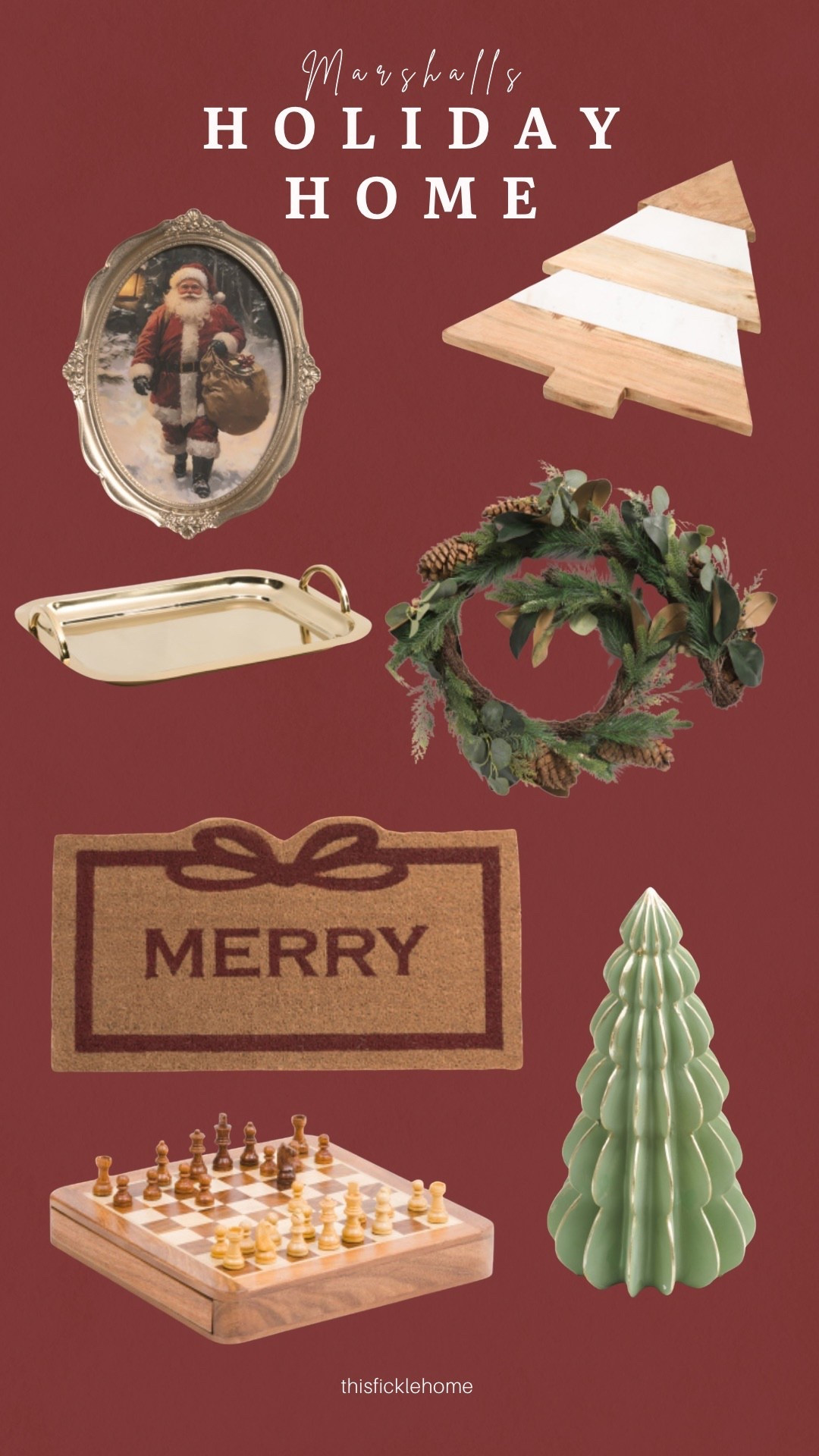 Affordable holiday finds from Marshalls!

Merry doormat
Christmas tree serving board
Gold serving tray
Magnolia garland
Holiday artwork
Decorative trees

#LTKHoliday #LTKSaleAlert #LTKHome