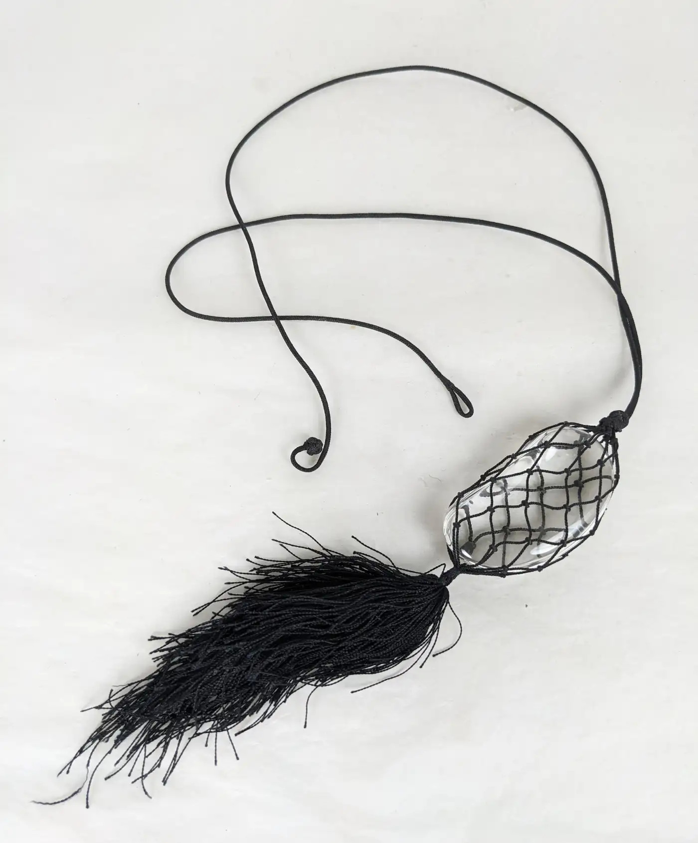 Early Elsa Peretti Rock Crystal Bean Pendant | 1stDibs