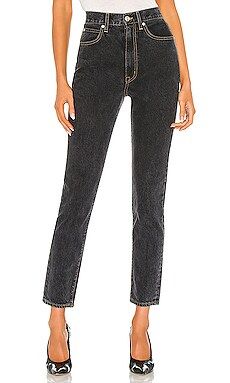 SLVRLAKE Beatnik High Rise Slim Jean in Black Smoke from Revolve.com | Revolve Clothing (Global)