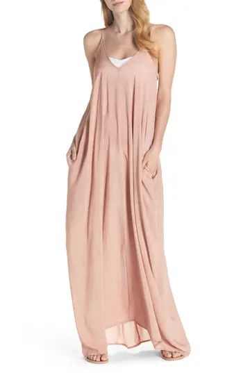 Women's Elan V-Back Cover-Up Maxi Dress, Size X-Small - Pink | Nordstrom