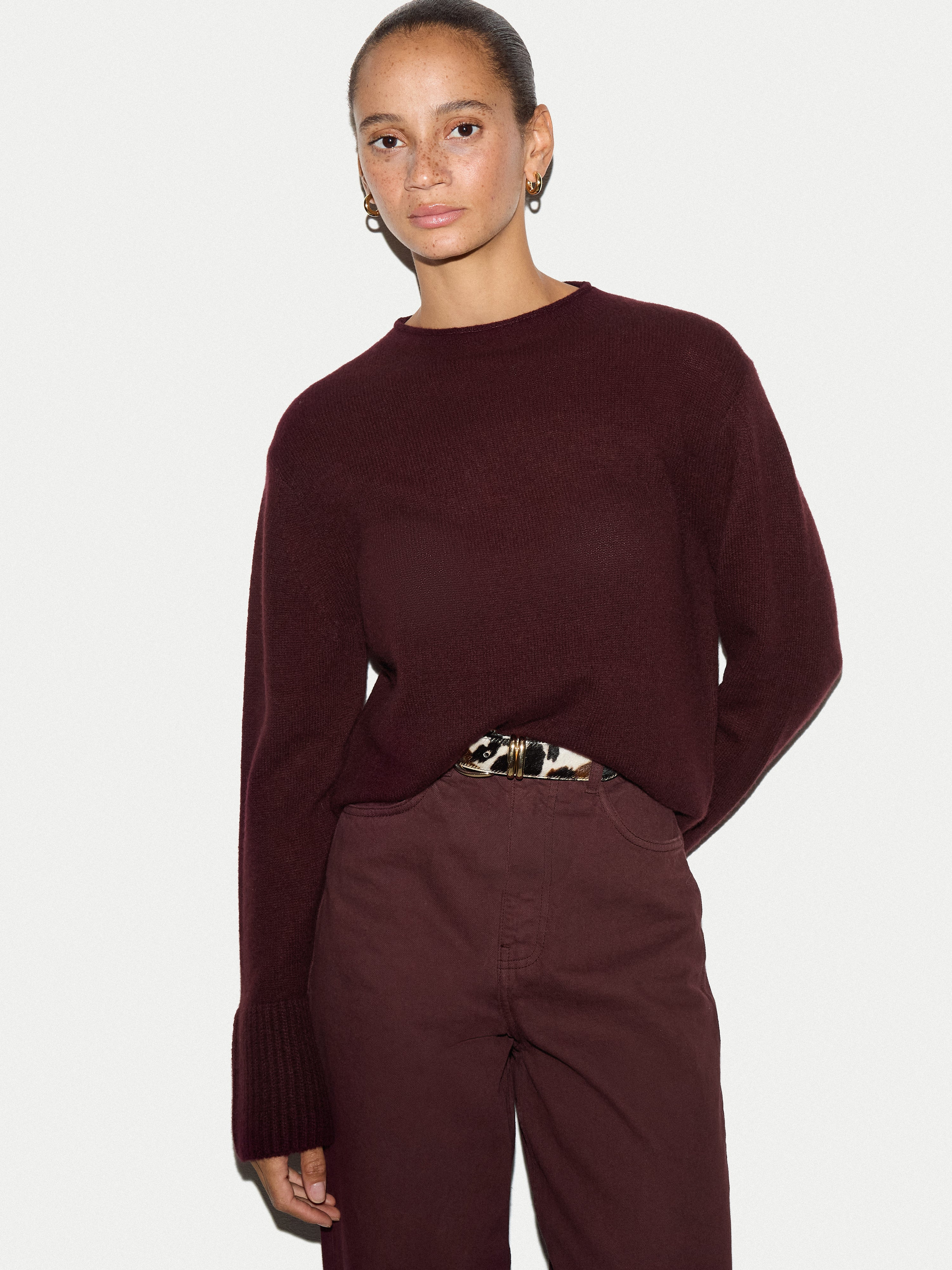 Cloud Cashmere Eldon Jumper | Burgundy | Jigsaw (UK)