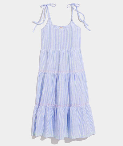 Linen Neon-Pop Stitch Dress | vineyard vines