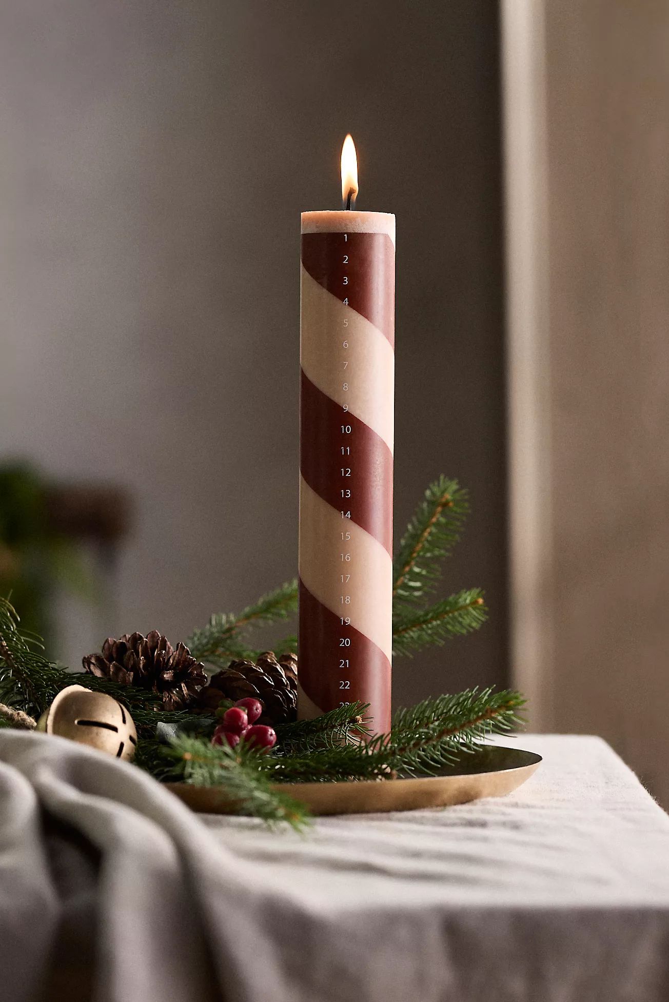 Candy Stripe Advent Candle | Anthropologie (US)