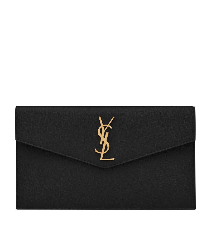 Saint Laurent Leather Uptown Clutch Bag | Harrods