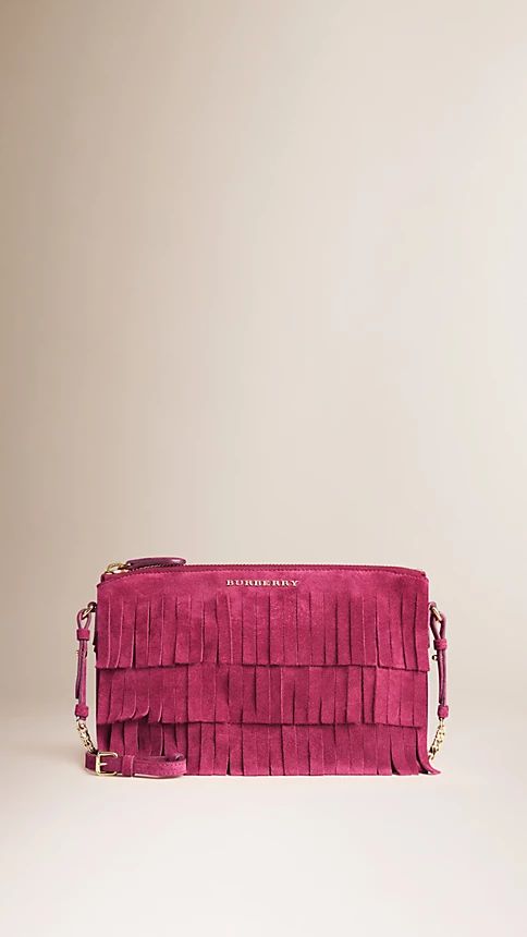 Suede Clutch Bag In Tiered Fringing | Burberry (US)