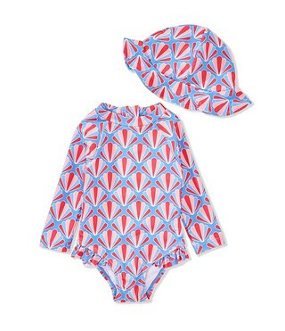 Adventurewear 360 Baby Girls Seashell Blue One Piece Swimsuit | Dillard's | Dillard's
