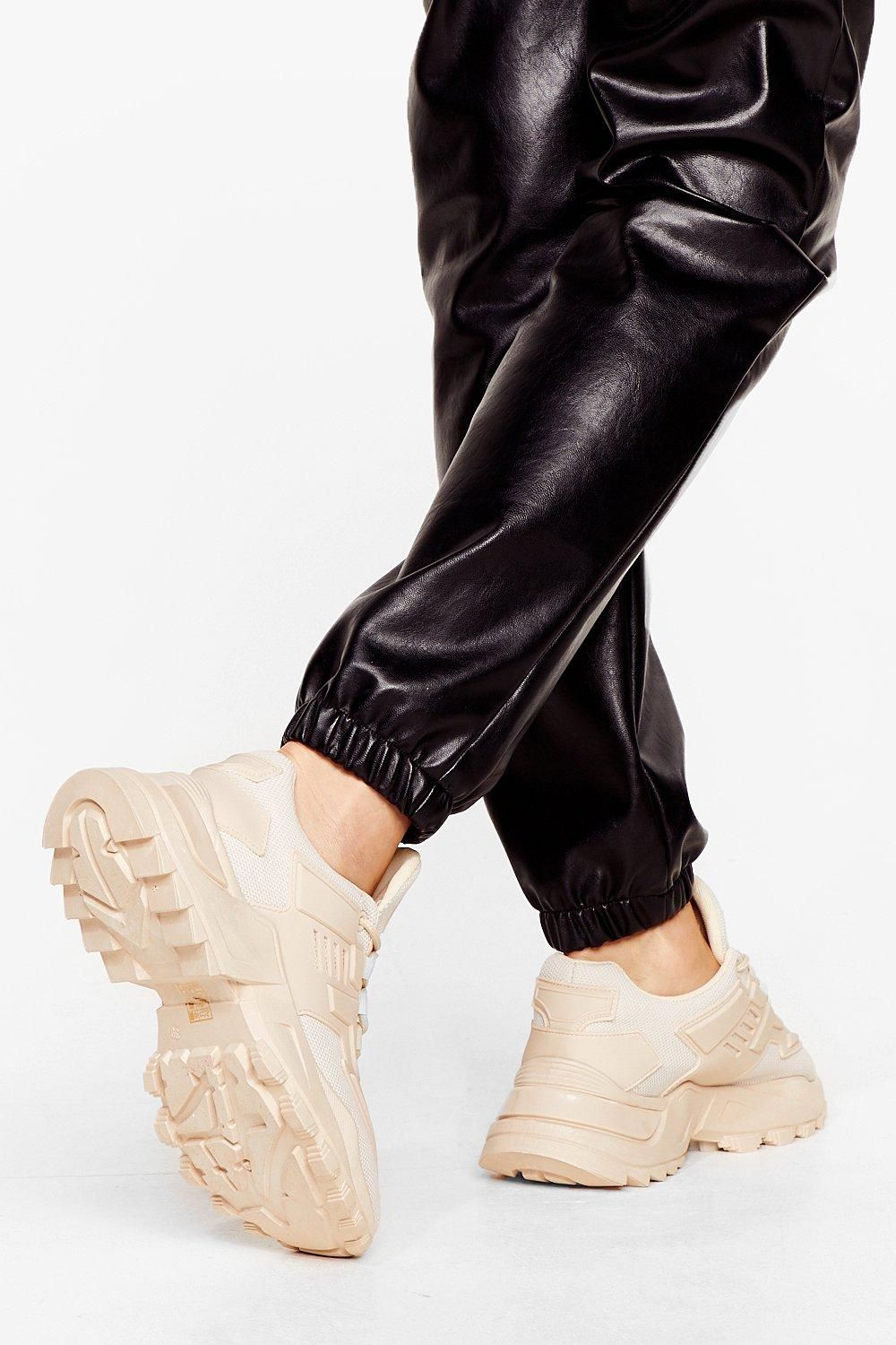 Better Tread Carefully Faux Leather Chunky Sneakers | NastyGal (US & CA)