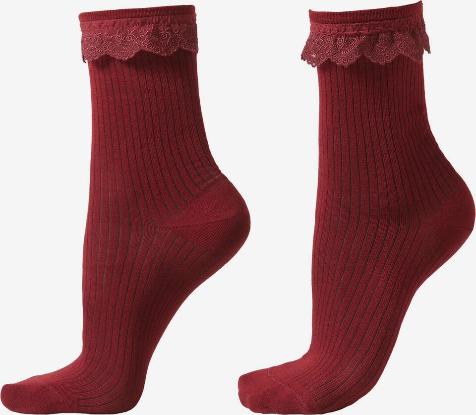 CALZEDONIA Socken 'ROUCHES LACE' in Dunkelrot | ABOUT YOU | ABOUT YOU (DE)
