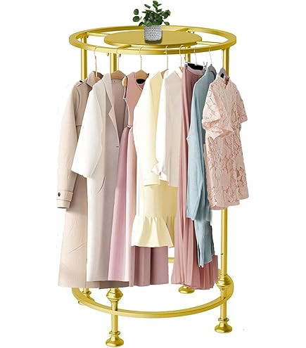 Round Garment Rack, Floor Standing Iron clothes Hanging Rack with Topper, Suitable for Large Shop... | Amazon (CA)