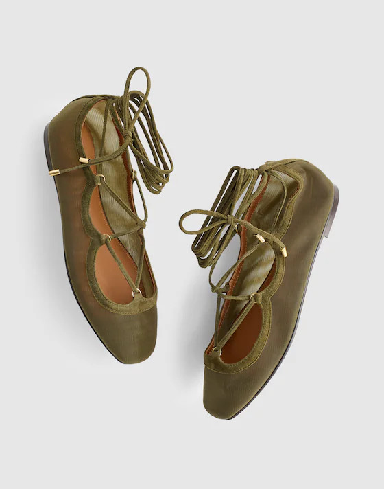 The Greta Lace-Up Ballet Flat | Madewell