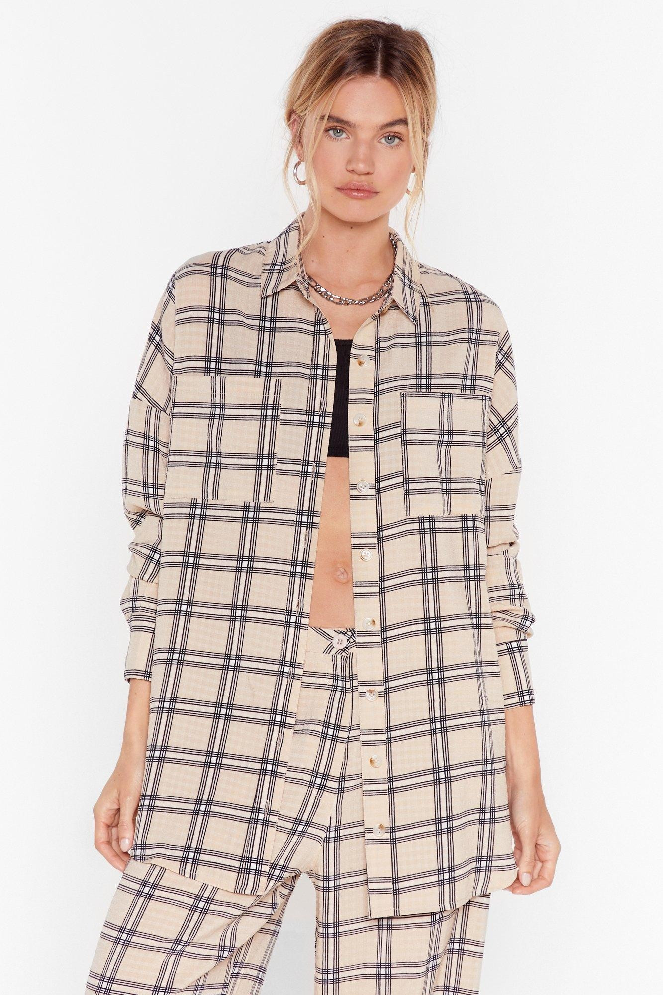 Square You At Check Longline Shirt | NastyGal (US & CA)