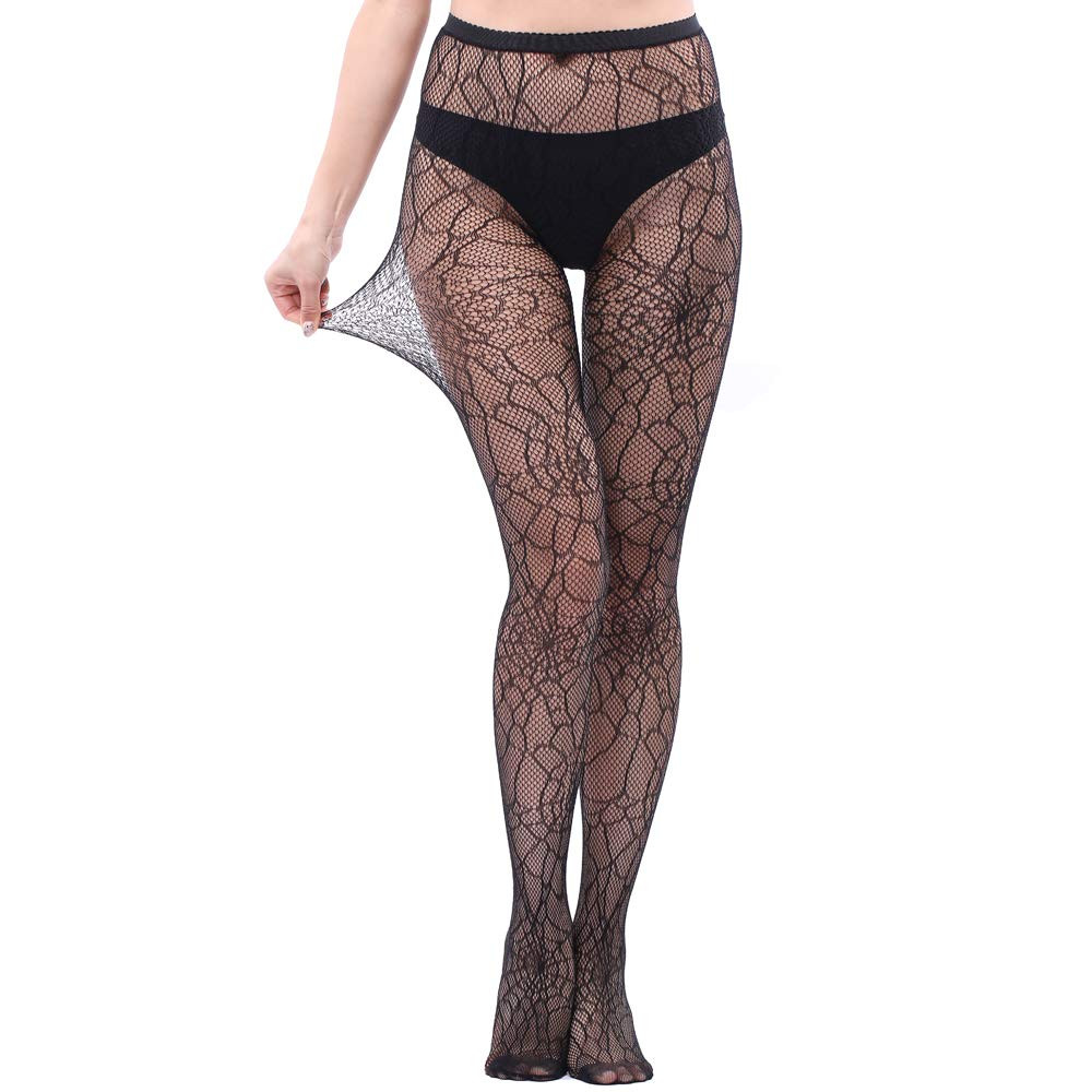 WEANMIX Fishnet Stockings Lace Patterned Tights High Waist Pantyhose Fishnets for Women | Amazon (US)