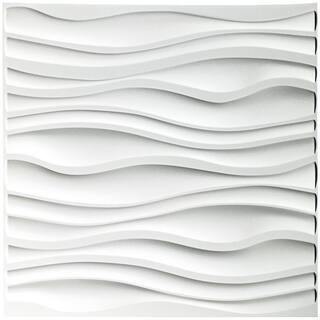 Wallpanel 19.7 in. x 19.7 in. White Wave PVC 3D Wall Panels for Interior Decor (12-Pack) | The Home Depot