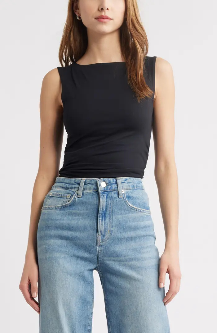 Open Edit Boat Neck Sleeveless Top | Nordstrom | Nordstrom