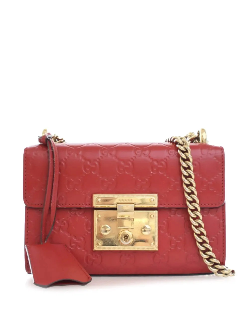 Gucci Pre-Owned 2016-2024 Small Guccissima Padlock crossbody bag - Red | Farfetch Global
