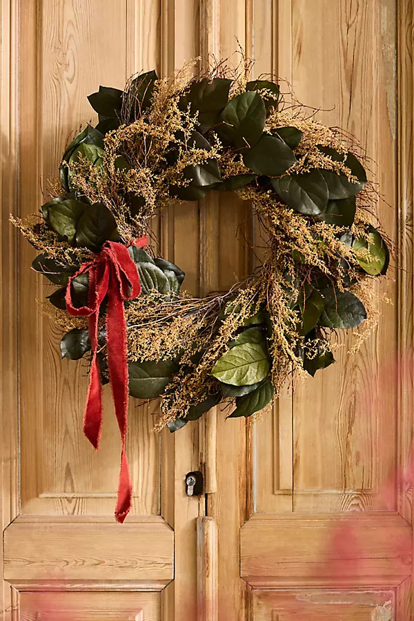 Green Holiday Dried Wreath | Anthropologie (US)