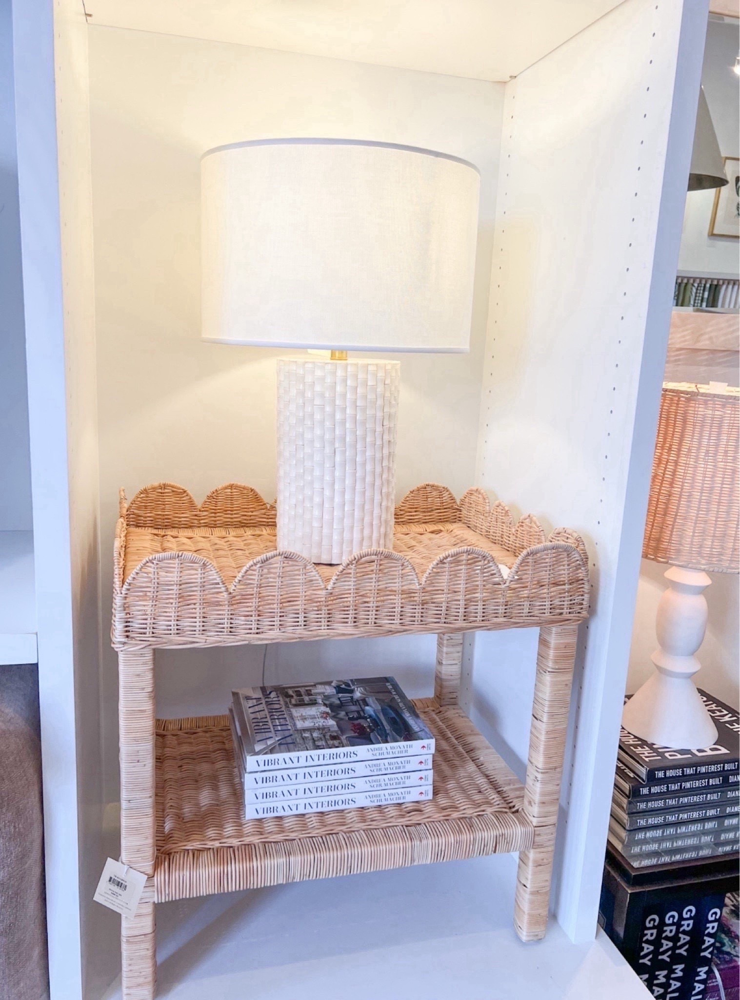 This scalloped side table is one of my favorites, and it’s on sale!
- 
coastal home decor, woven side table, scalloped decor, rattan side table, coastal furniture, beach house furniture, bedroom furniture, living room furniture, coastal side table, serena & lily side tables, living room side table, living room end table, white lamps, coastal lamps, designer lamps, modern coastal home

#LTKHome #LTKSaleAlert