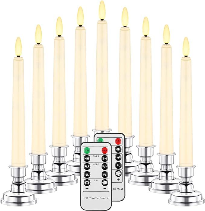 Daord LED Christmas Window Candle with 2 Remotes Battery Operated Flameless Taper Candles Warm Li... | Amazon (US)