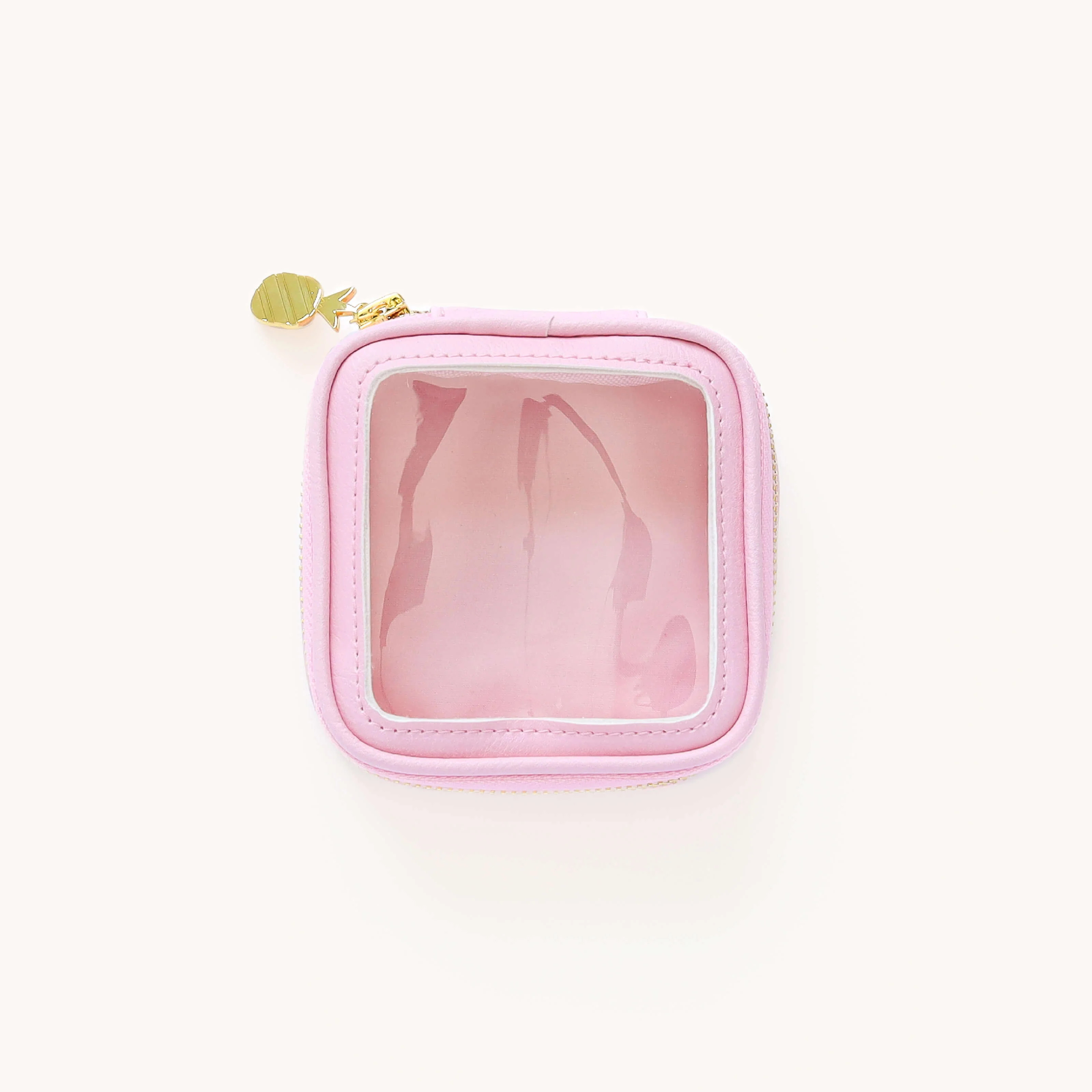 Leatherette Clear Cube, Blush | Simplified