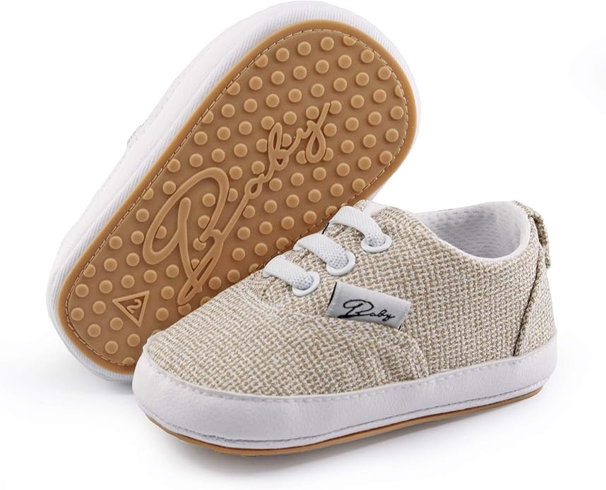 RVROVIC Baby Boys Girls Shoes Canvas Toddler Sneakers Anti-Slip Infant First Walkers 0-18 Months | Amazon (US)