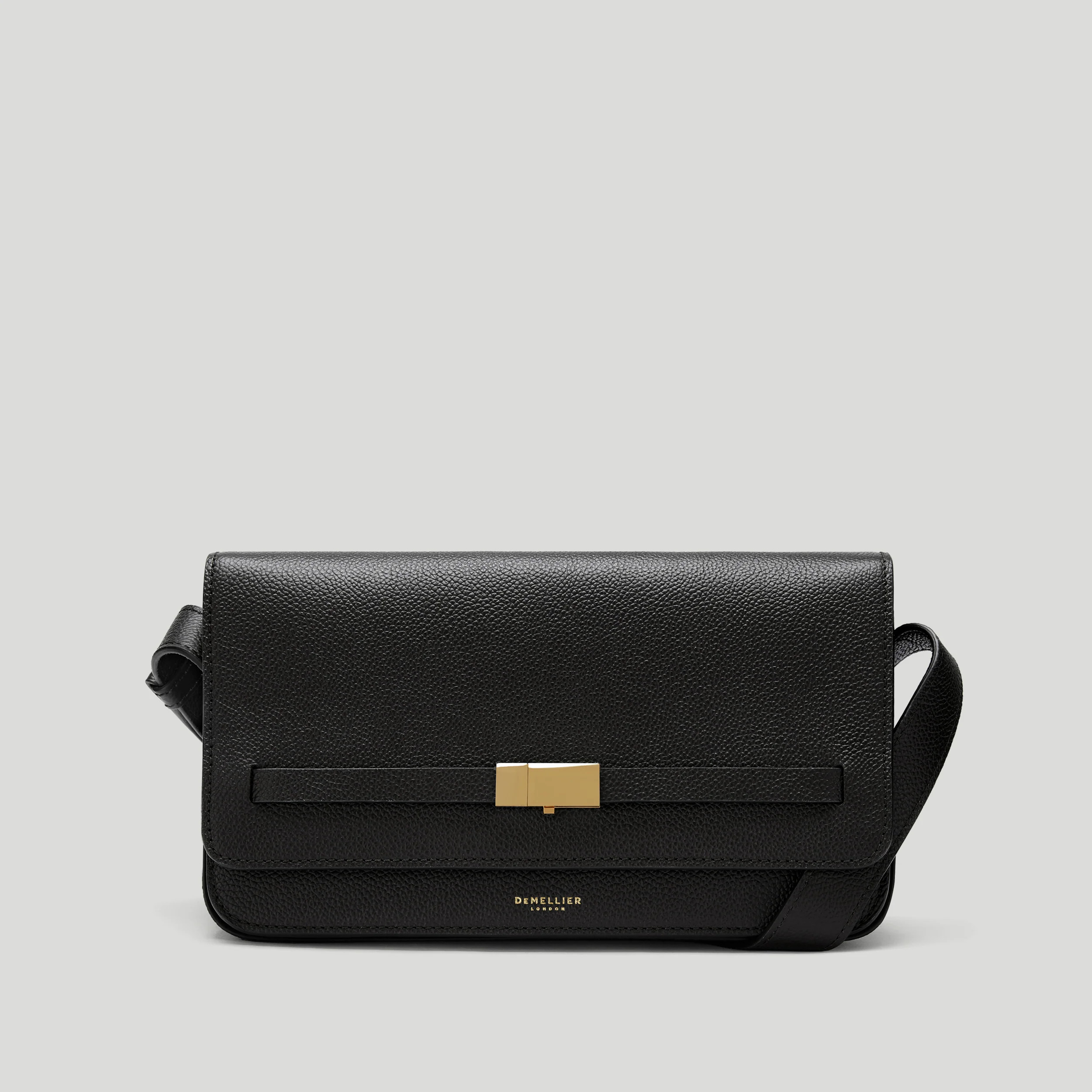 DeMellier The New York Crossbody in Black Small Grain Leather Crossbody bag | DeMellier