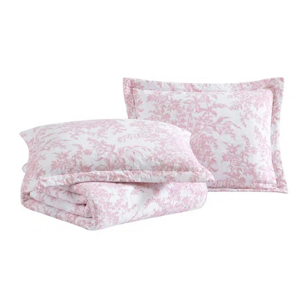 Laura Ashley Laura Ashley Bedford Pink Cotton Reversible Quilt Set | Wayfair | Wayfair North America
