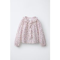 Zara - Ruffled Floral Shirt - Ecru / Red - 13-14 Years (64,6 Inches) - Kids | Zara US
