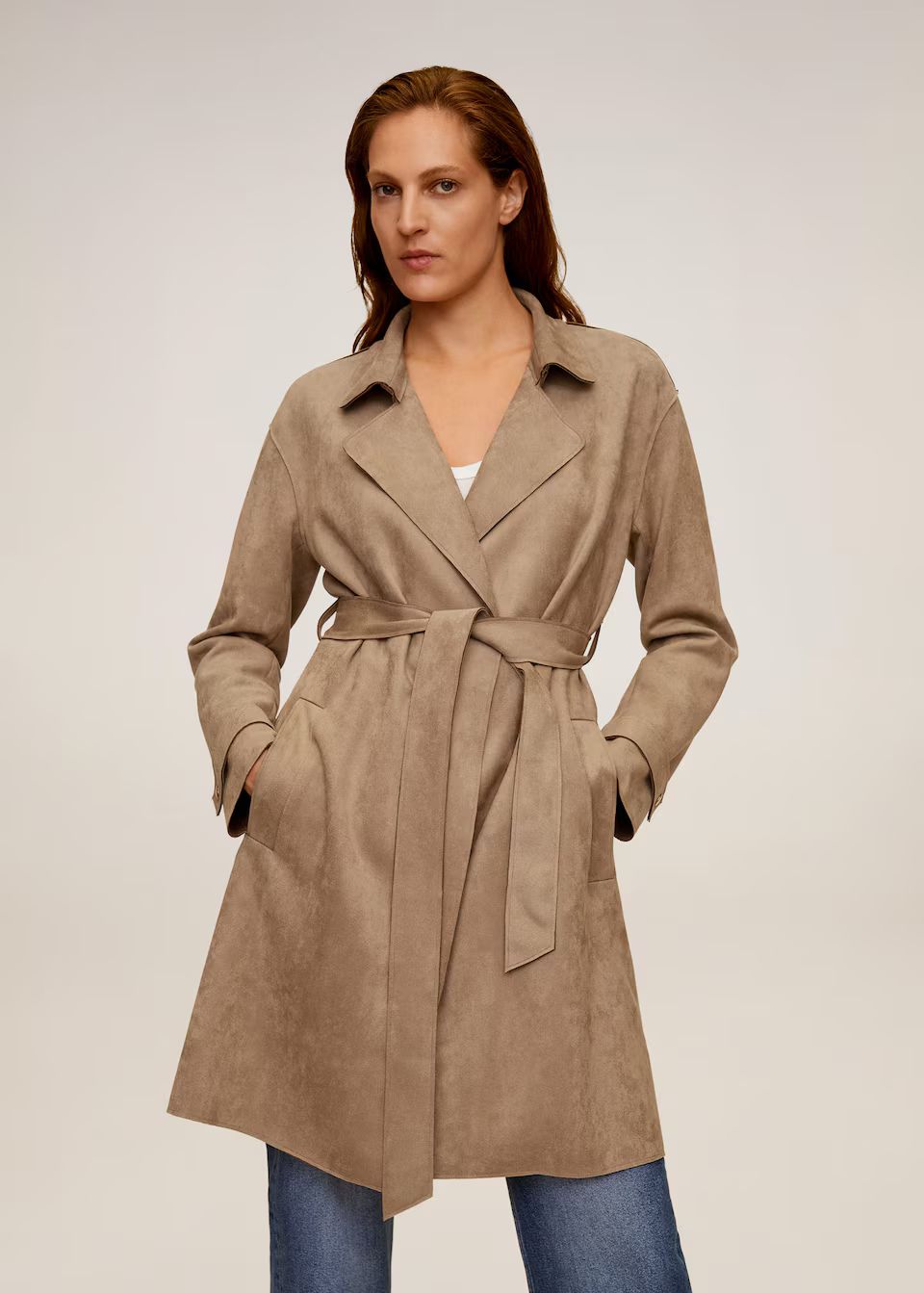 Faux-suede trench | MANGO (US)