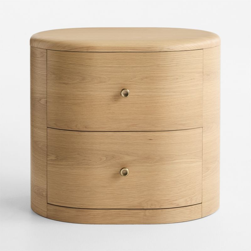 Anneli 24" Natural Oak Wood Charging Nightstand + Reviews | Crate & Barrel | Crate & Barrel