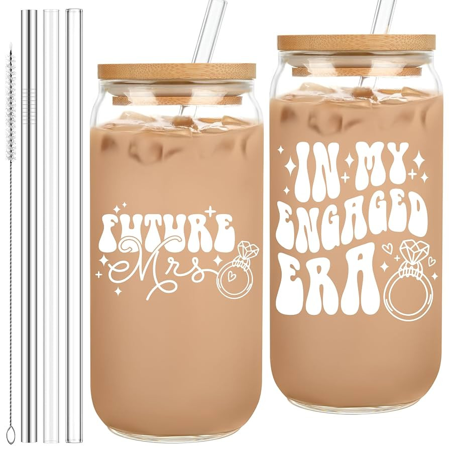 Engagement Gift - Cool Engagement Party Gifts - Future Mrs Bride Gifts - Glass Cup | Amazon (US)