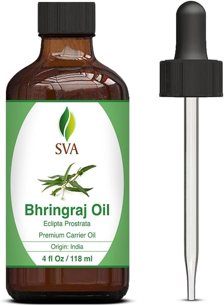 SVA Bhringraj Oil 4oz (118ml) Premium Carrier Oil With Dropper For Hair Care, Hair Oiling, Scalp ... | Amazon (US)