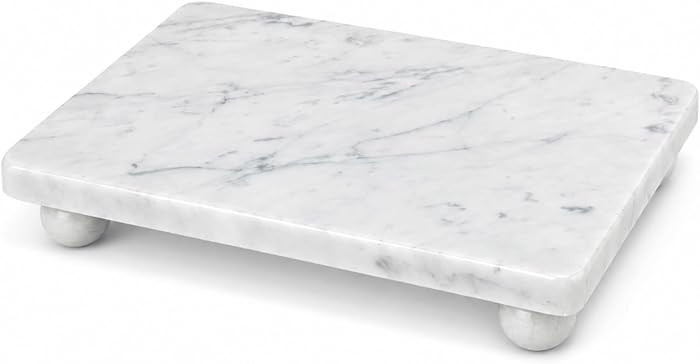 White Marble Vanity Tray with Ball Feet | Amazon (US)