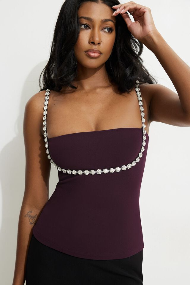 Aurora Embellished Tank Top | Dynamite Clothing