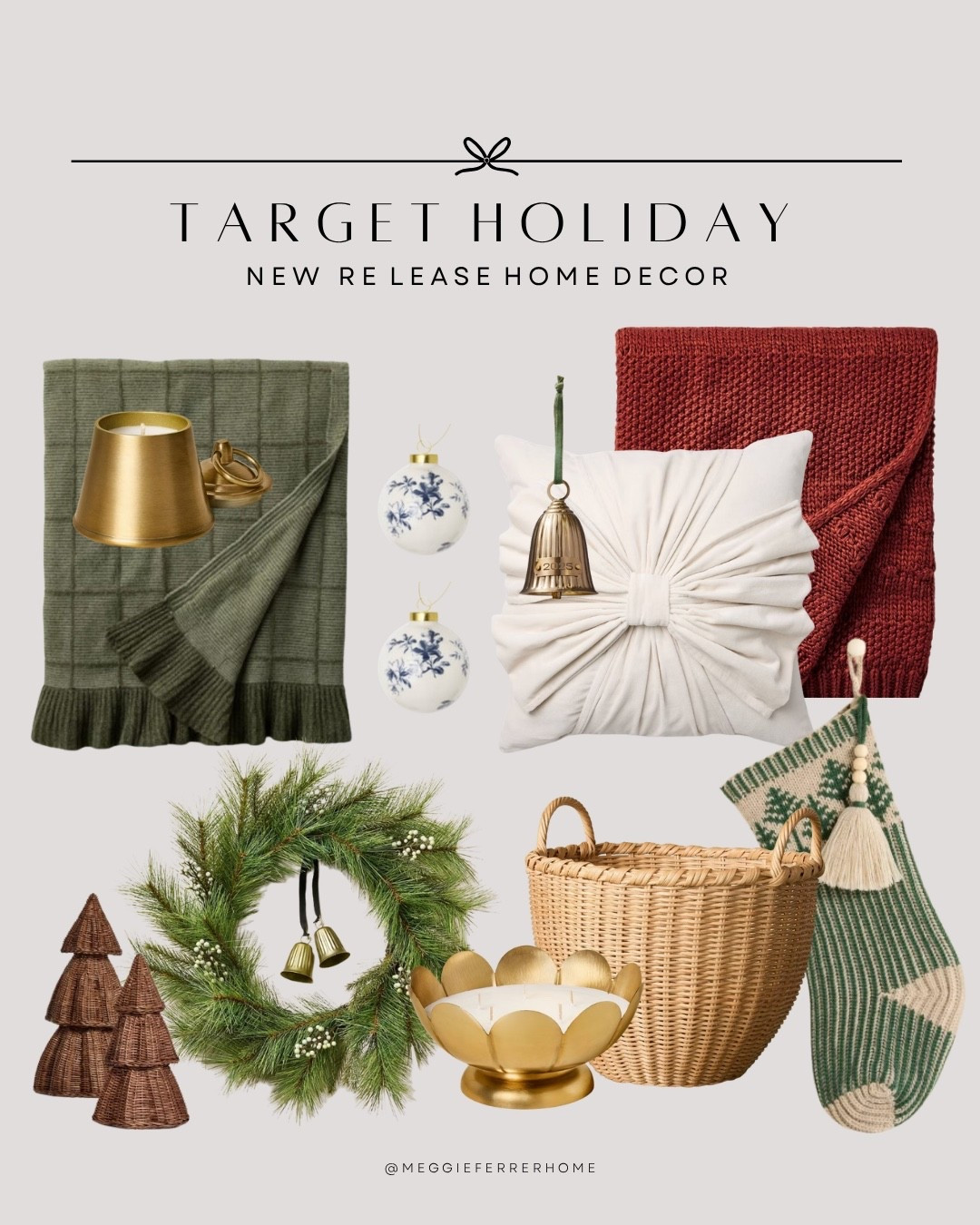 Holiday decorating just got a major refresh with the Target Holiday 2025 Collection 🌲. This drop has everything — woven baskets, fresh wreaths, cozy throws, and even the prettiest brass accents.

✨ If you’re into that warm, modern-organic holiday look, these are the perfect layering pieces to elevate your space without spending a fortune.

#TargetHoliday #TargetStyle #TargetChristmas #HolidayDecor #TargetFinds #ChristmasDecorInspo #HomeWithTarget #ModernOrganicHome

#LTKFindsUnder50 #LTKHome #LTKSeasonal