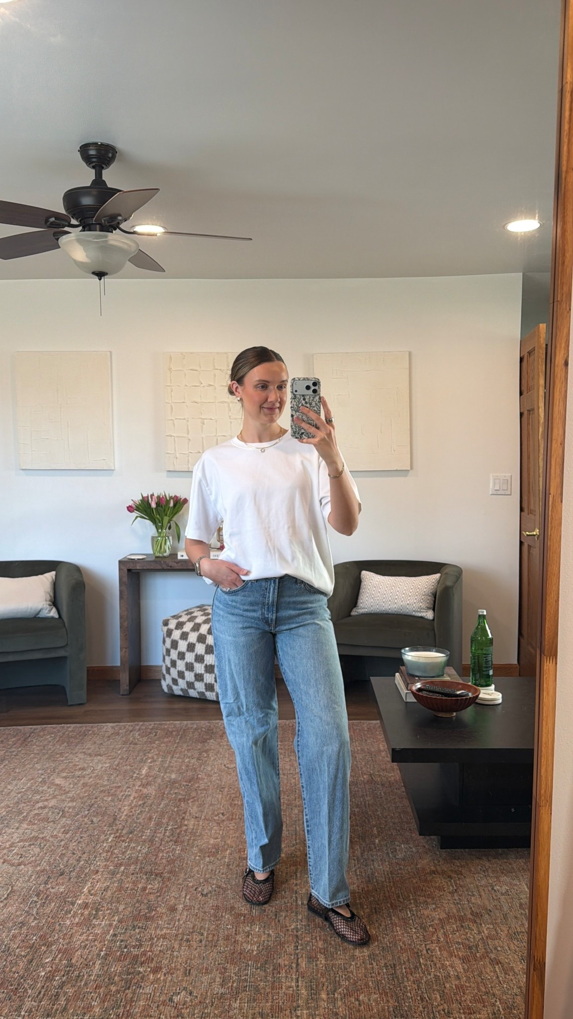 @Aritzia white t shirt size small, denim forum jeans size 26

Weekend outfit, mesh flats, casual style, simple outfit 

#LTKWorkwear #LTKootd